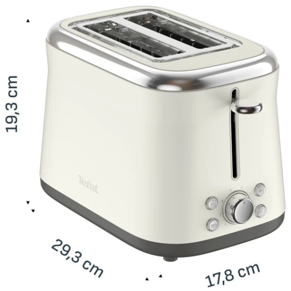 Тостер Tefal Collection 850Вт, розморожування, пластик, бежевий
