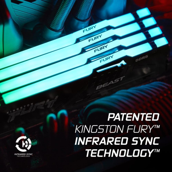 Пам'ять ПК Kingston DDR5 32GB  5600  FURY Beast RGB EXPO
