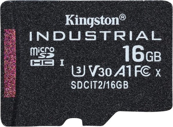 Карта пам'яті Kingston microSD   16GB C10 UHS-I U3 A2 V30 R100/W80MB/s Industrial