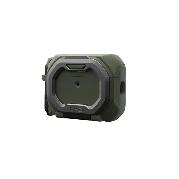 Чохол UAG для AirPods Pro (Gen 3, 2025) with Built-in Phone Stand, Monarch, Olive Drab/Silver
