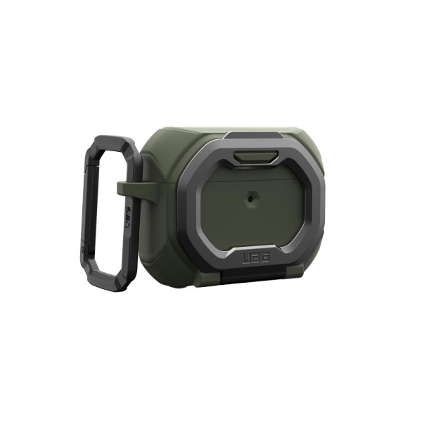 Чохол UAG для AirPods Pro (Gen 3, 2025) with Built-in Phone Stand, Monarch, Olive Drab/Silver