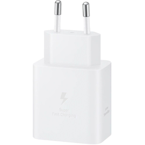 Зарядний пристрій мережевий Samsung 45Вт USB-С PD PPS, кабель USB-C > USB-C, 1.8м, білий