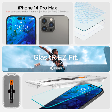 Защитное стекло Spigen для Apple Iphone 14 Pro Max Glas tR EZ Fit (2 Pack), Clear