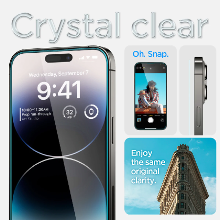 Защитное стекло Spigen для Apple Iphone 14 Pro Glas tR EZ Fit (2 Pack), Clear