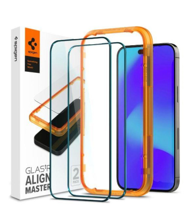 Защитное стекло Spigen для Apple Iphone 14 Pro Glas tR Align Master FC (2 Pack), Black