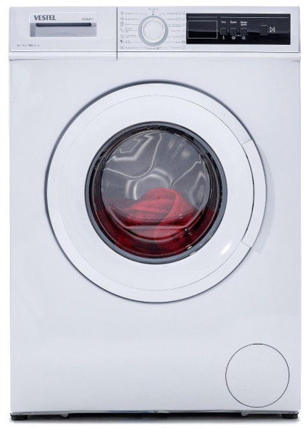 Стир. машина c фронт загрузкой VESTEL W5S08T1, 5 кг, 800 об/мин, А++, 60 см, дисплей, кнопочное управление, белый