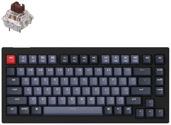 Клавиатура Keychron V1 84 Key QMK Gateron G PRO Brown Hot-Swap RGB Carbon Black