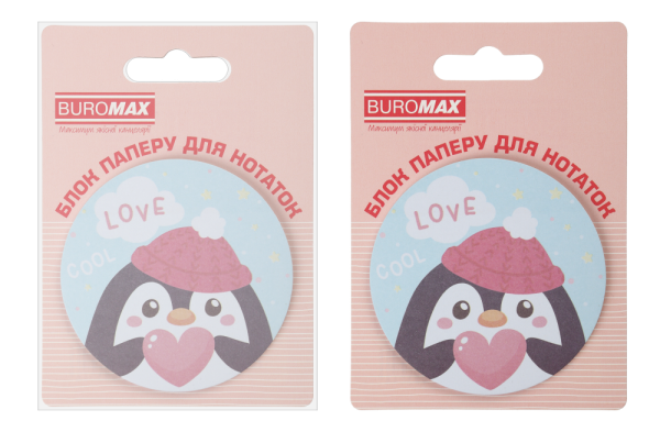 Блок для нотаток PENGUIN, з кл.шаром, діам. 70 мм, 30 арк