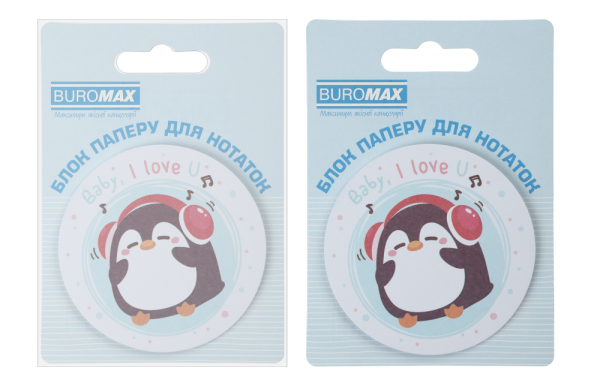 Блок для нотаток PENGUIN, з кл.шаром, діам. 70 мм, 30 арк