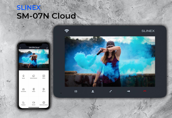 Видеодомофон Slinex SM-07N Cloud, TFT 7", детектор движения, переадресация, графитовый