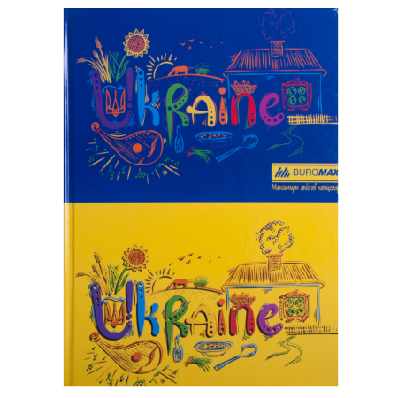 Книга канцелярська UKRAINE, А4, 96 арк., клітинка, офсет,тверда ламінована обкладинка, асорті
