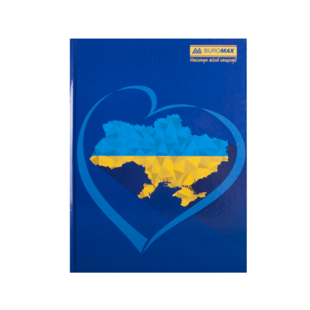 Книга канцелярська UKRAINE, А4, 192 арк., клітинка, офсет, тверда ламінована обкладинка, асорті