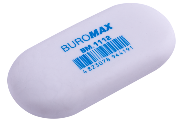 Ластик BUROMAX, овальний, 49x23x9mm