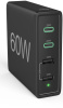 Универсальное зарядное устройство Hama 2 x USB-C PD/QC, 2 x USB-A, 60W Black