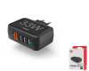 Универсальное зарядное устройство Hama 4 x USB-A QC, Qualcomm® 3.0, 33W Black