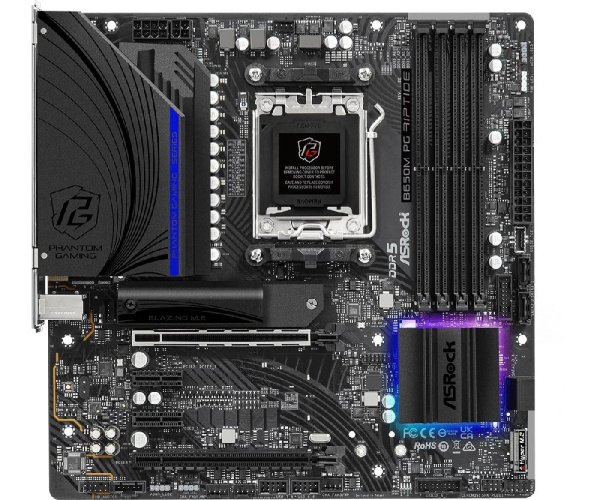 Материнская плата ASRock B650M PG RIPTIDE sAM5 B650 4xDDR4 HDMI DP mATX