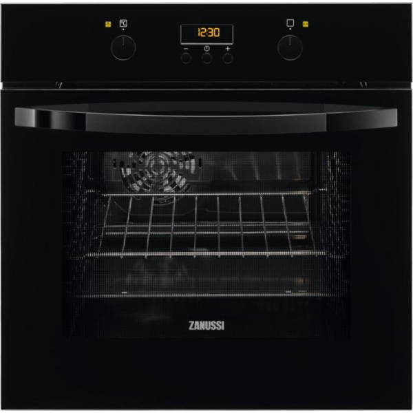 Духовой шкаф Zanussi электрический, 57л, A, дисплей, конвекция, черный