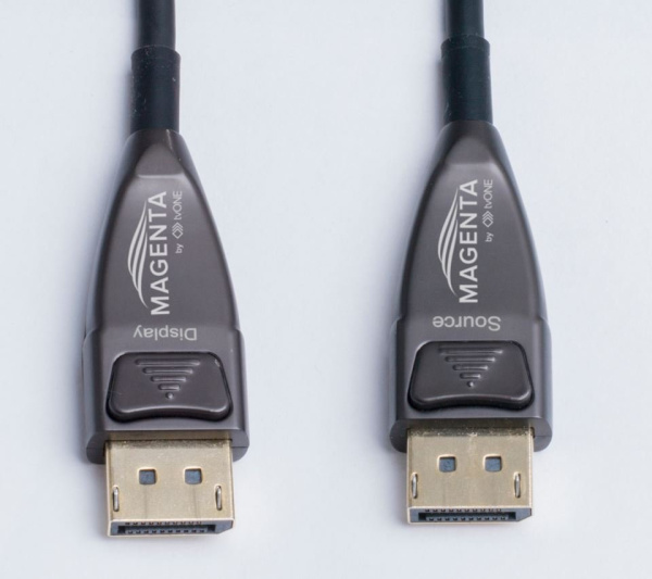 Кабель DisplayPort TvOne AOC-881 70 м 8к 60Гц 4:4:4 AM/AM Gold Активный Оптический Черный