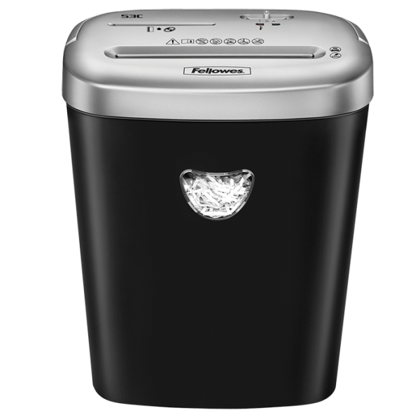 Знищувач Fellowes 53C, 10 аркушів, фрагменти 4х35 мм, кошик 23 літри