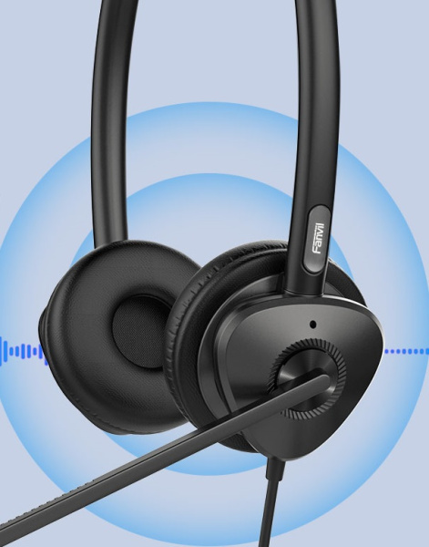 Гарнітура Dual Fanvil HT302, 1xRJ9, згинальний на 260° кронштейн стріли, технологія ENC та шумозаглушення