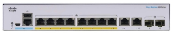 Коммутатор Cisco CBS250 Smart 8-port GE, PoE, Ext PS, 2x1G Combo