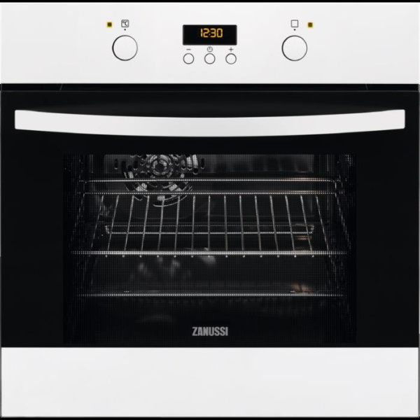 Духовой шкаф Zanussi электрический, 53л, A, дисплей, конвекция, белый