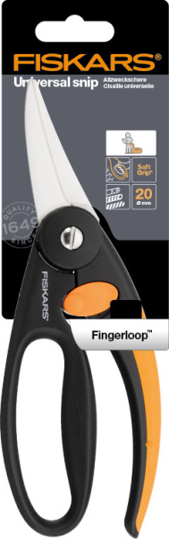 Ножницы универсальные Fiskars SP45, с петлей для пальцев, 21.8 см, 160г