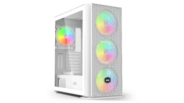 Корпус 2E GAMING Vertex GI01W без БЖ 2xUSB3.0, 1xUSBType-C, 3x140мм ARGB, 1x120мм ARGB, VGA 380мм, LCS ready, контролер з пультом, TG Side Panel, EATX, білий