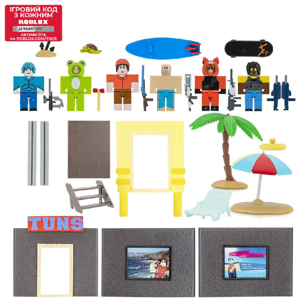 Игровой набор Roblox Deluxe Playset Arsenal: Operation Beach Day W11, 6 фигурок и аксессуары