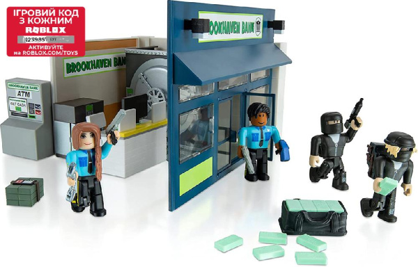 Игровой набор Roblox Deluxe Playset Brookhaven: Outlaw and Order W12, 4 фигурки и аксессуары