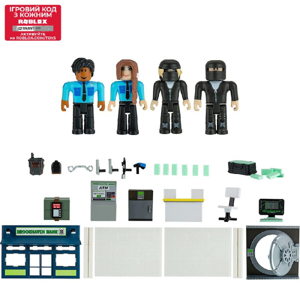 Игровой набор Roblox Deluxe Playset Brookhaven: Outlaw and Order W12, 4 фигурки и аксессуары