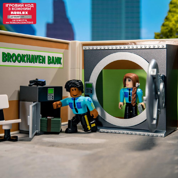 Игровой набор Roblox Deluxe Playset Brookhaven: Outlaw and Order W12, 4 фигурки и аксессуары
