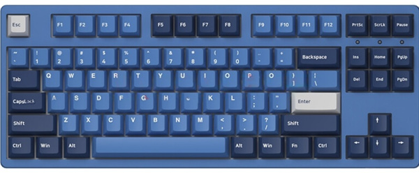 Клавиатура механическая Akko 3087 DS Ocean Star 87Key, CS Blue V2, USB-A, EN/UKR, No LED, Блакитний
