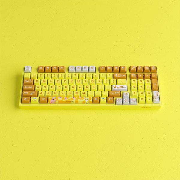 Клавиатура механическая Akko 3098S Sponge Bob 98Key, CS Starfish, USB-A, Hot-swappable, EN/UKR, RGB, Жовтий