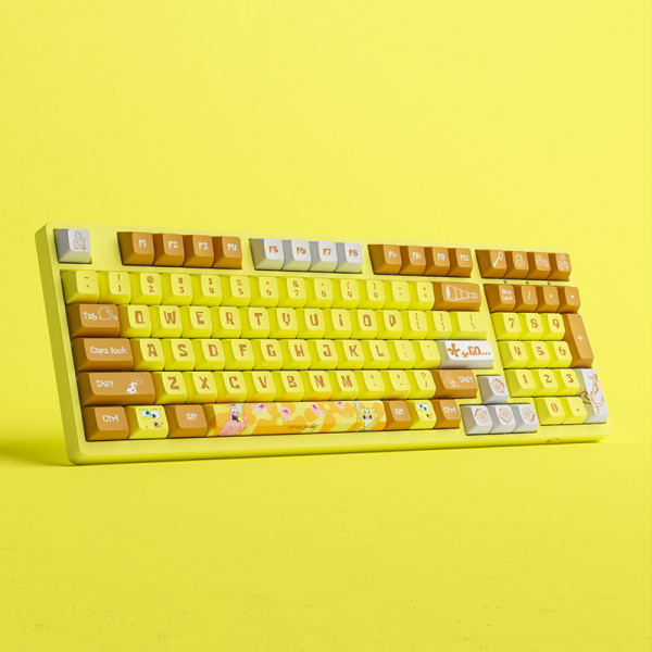 Клавиатура механическая Akko 3098S Sponge Bob 98Key, CS Starfish, USB-A, Hot-swappable, EN/UKR, RGB, Жовтий