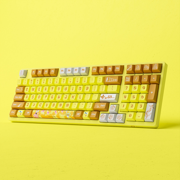 Клавиатура механическая Akko 3098S Sponge Bob 98Key, CS Starfish, USB-A, Hot-swappable, EN/UKR, RGB, Жовтий