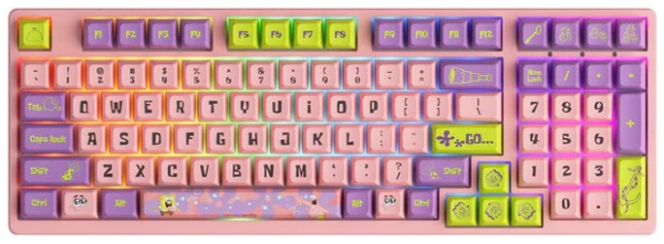 Клавиатура механическая Akko 3098S Patrick 98Key, CS Starfish, USB-A, Hot-swappable, EN/UKR, RGB, Рожевий