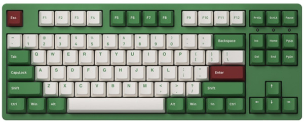 Клавиатура механическая Akko 3087 Matcha Red Bean 87Key, CS Orange V2, USB-A, EN/UKR, No LED, Зелений