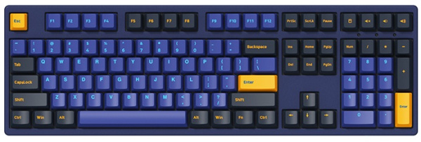 Клавиатура механическая Akko 3108 DS Horizon 108Key, CS Blue V2, USB-A, EN/UKR, No Led, Синій