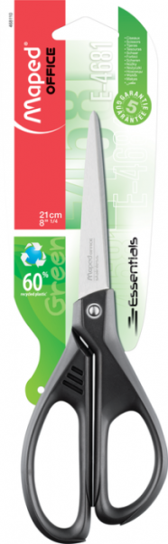 Ножниці офісні ESSENTIALS GREEN 210мм, чорний