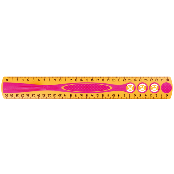 Лінійка пластикова KIDY'GRIP, 30см, двостороння шкала, асорті