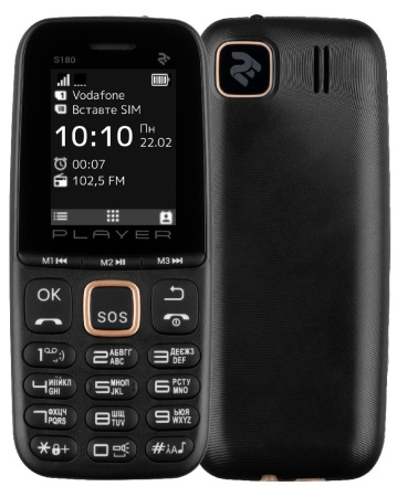 Мобільний телефон 2E S180 2021 Dual SIM без ЗП Black&Gold