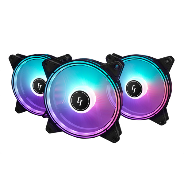 Набор корпусных вентиляторов CHIEFTEC Chieftronic NOVA 3in1 ARGB, 3x120мм, 1600rpm, 4pin PWM+3pin ARGB, 24dBa+Fan HUB+Remote Control