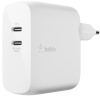 Мережевий ЗП Belkin GAN (50+18W) Dual USB-С, white