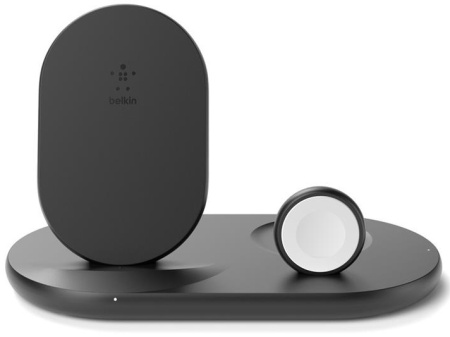 Бездротовий ЗП Belkin 3-in-1 Wireless Pad/Stand/Apple Watch, black