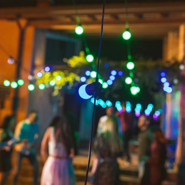 Гірлянда Smart LED Twinkly Festoon RGB 20 G45 IP44 10м кабель чорний