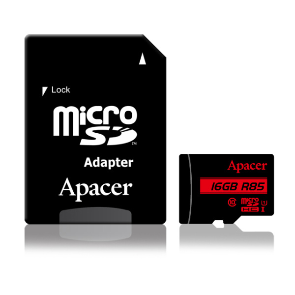 Карта памяти Apacer microSD  32GB C10 UHS-I R85MB/s + SD
