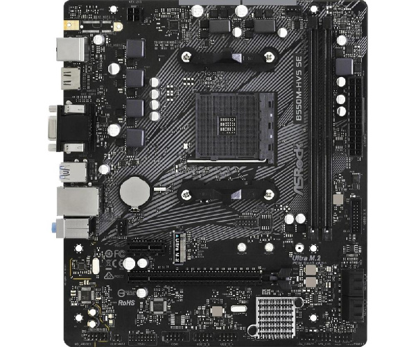 Материнская плата ASRock B550M-HVS SE sAM4 B550 2xDDR4 M.2 HDMI mATX
