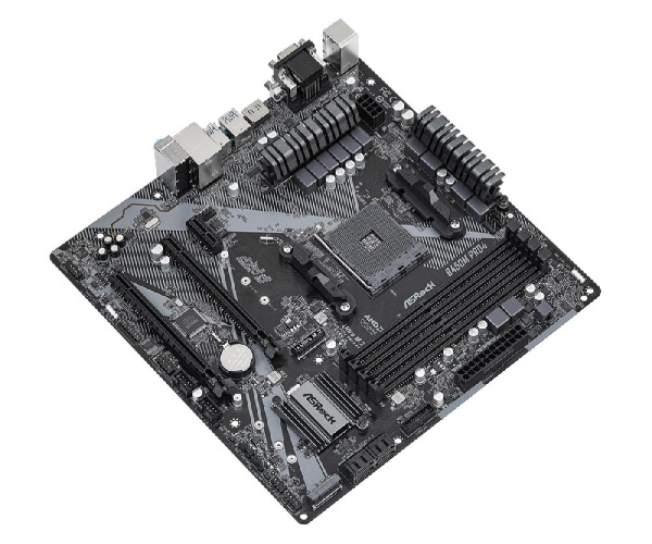 Материнская плата ASRock B450M PRO4 R2.0 sAM4 B450 4xDDR4 M.2 HDMI DVI mATX