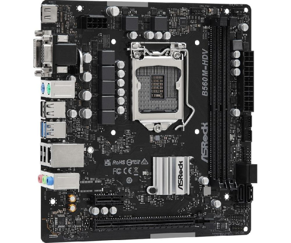 Материнская плата ASRock B560M-HDV R3.0 s1200 B560 2xDDR4 HDMI DVI mATX
